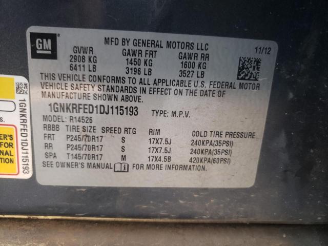 Photo 10 from auction – 2013 CHEVROLET TRAVERSE L with VIN 1GNKRFED1DJ115193