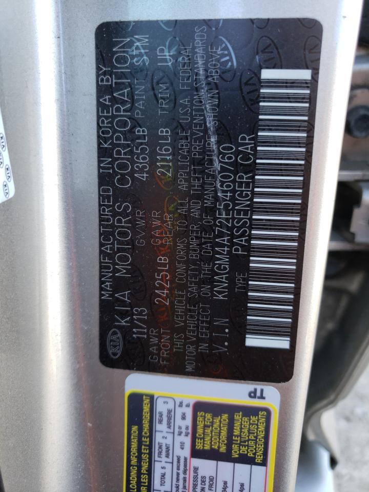 Photo 10 from auction – 2014 KIA OPTIMA LX with VIN KNAGM4A72E5460760