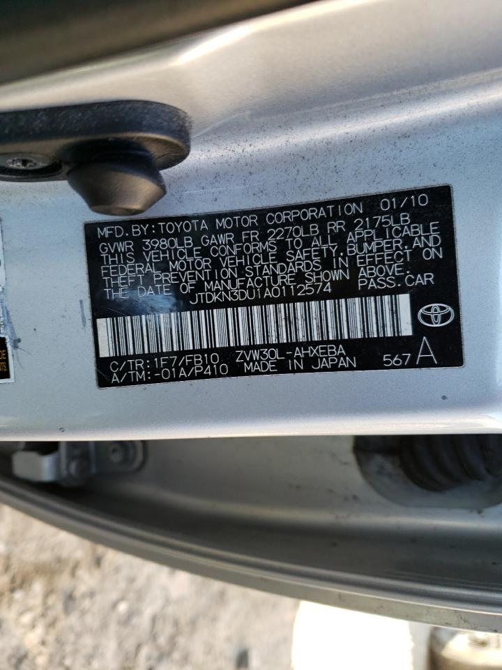 Photo 10 from auction – 2010 TOYOTA PRIUS with VIN JTDKN3DU1A0112574