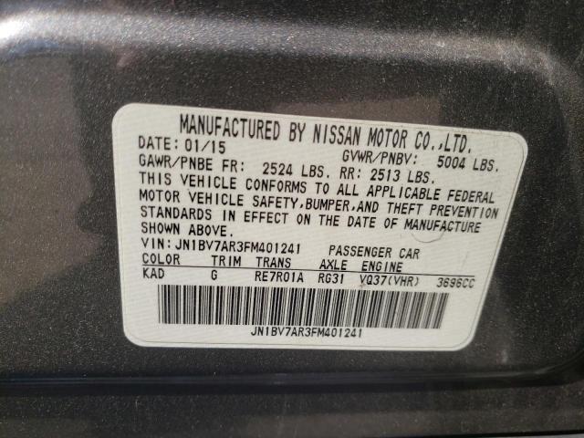 Photo 10 from auction – 2015 INFINITI Q50 BASE with VIN JN1BV7AR3FM401241