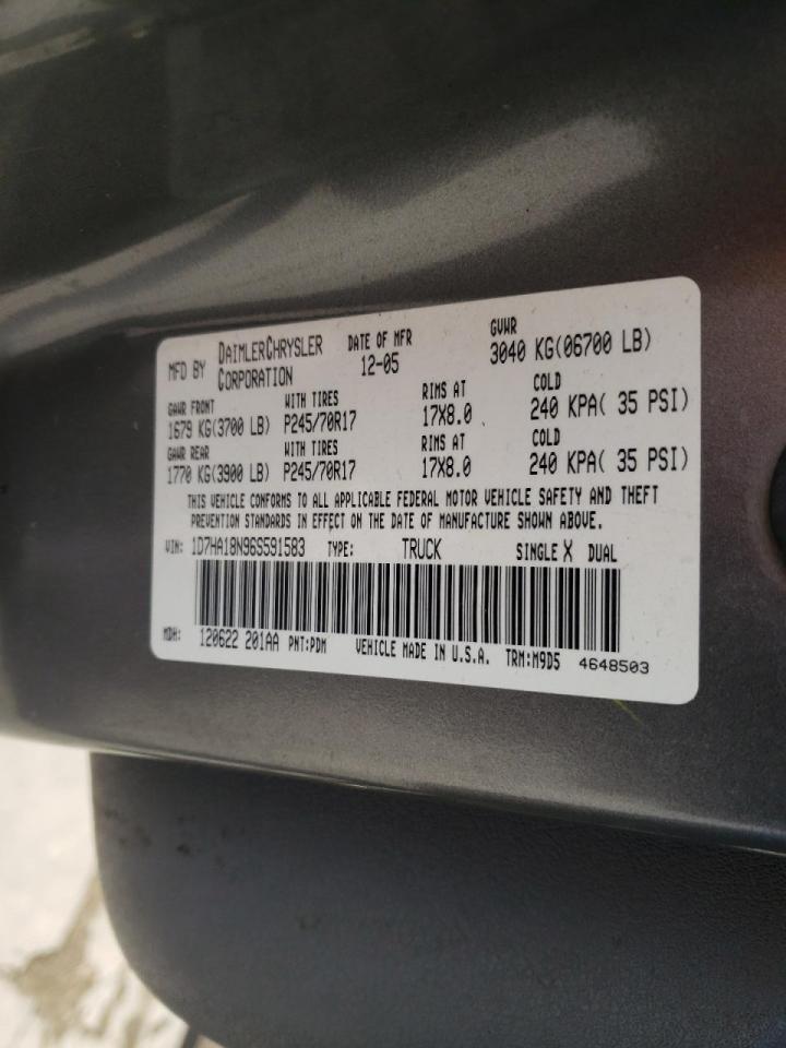 Photo 10 from auction – 2006 DODGE RAM 1500 S with VIN 1D7HA18N96S591583