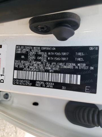 Photo 10 from auction – 2019 TOYOTA 4RUNNER SR with VIN JTEBU5JR2K5617375