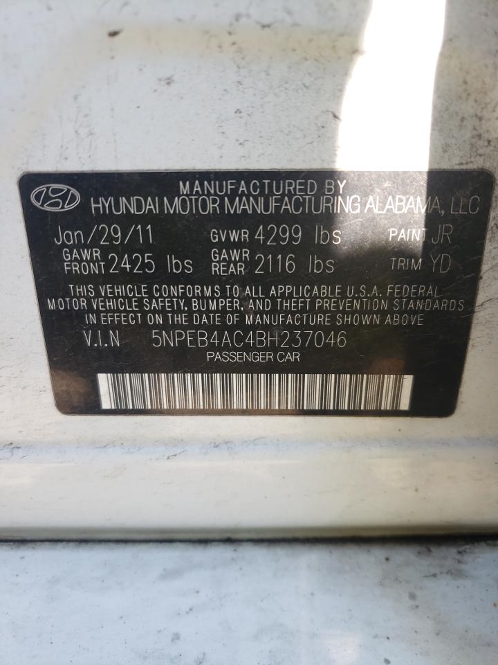 Photo 10 from auction – 2011 HYUNDAI SONATA GLS with VIN 5NPEB4AC4BH237046