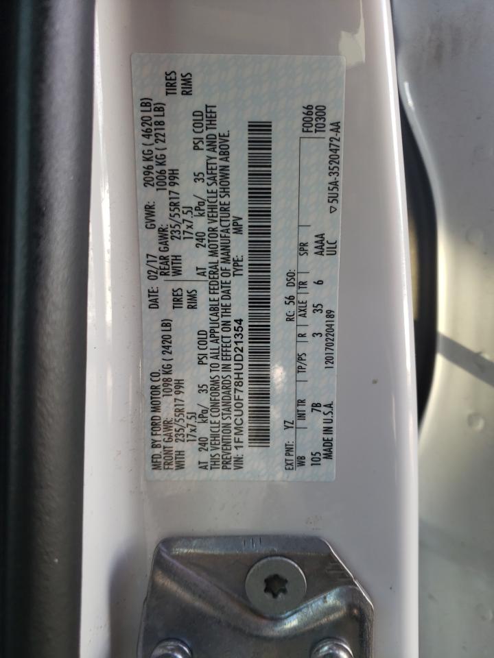 Photo 10 from auction – 2017 FORD ESCAPE S with VIN 1FMCU0F78HUD21354