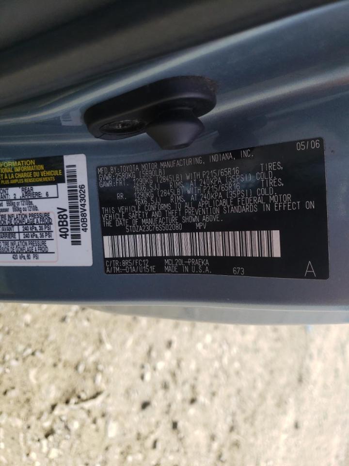 Photo 10 from auction – 2006 TOYOTA SIENNA CE with VIN 5TDZA23C76S502080