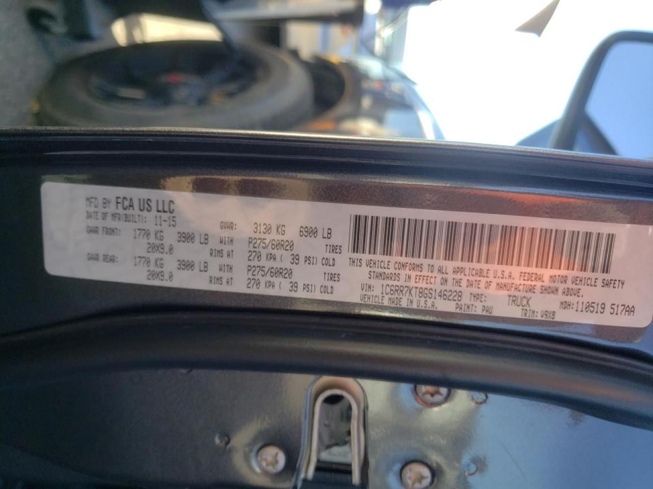 Foto 10 de la subasta – 2016 RAM 1500 ST con VIN 1C6RR7KT8GS146228