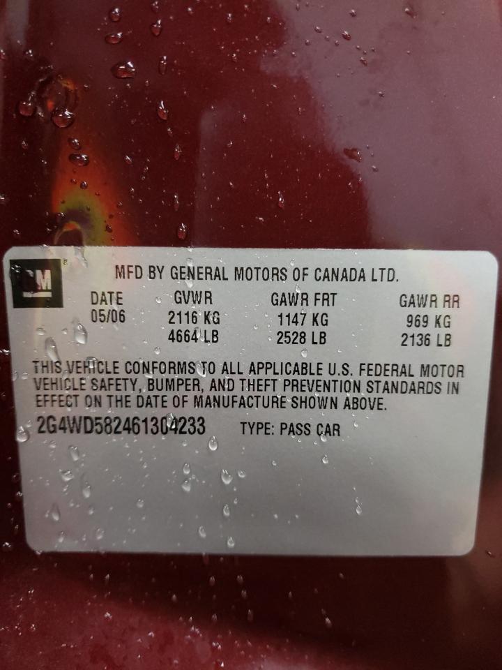 Photo 10 from auction – 2006 BUICK LACROSSE C with VIN 2G4WD582461304233