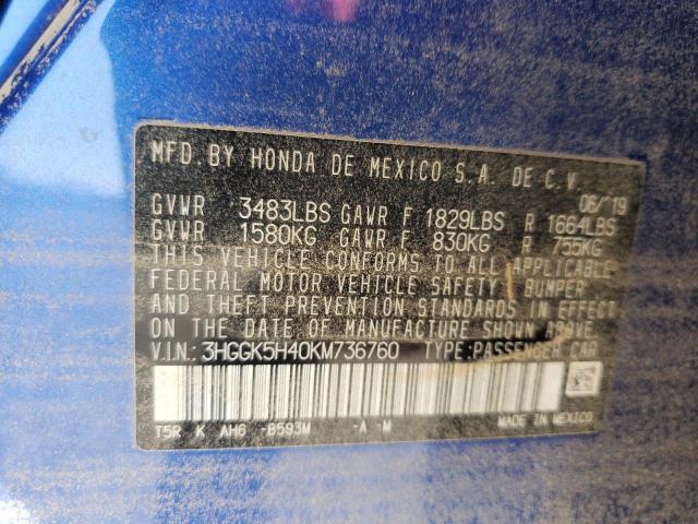 Photo 10 from auction – 2019 HONDA FIT with VIN 3HGGK5H40KM736760