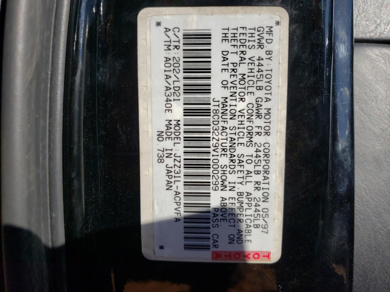 Photo 10 from auction – 1997 LEXUS SC 300 with VIN JT8CD32Z9V1000299