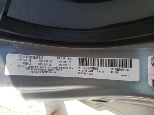 Photo 10 from auction – 2008 CHRYSLER SEBRING with VIN 1C3LC45K48N280045