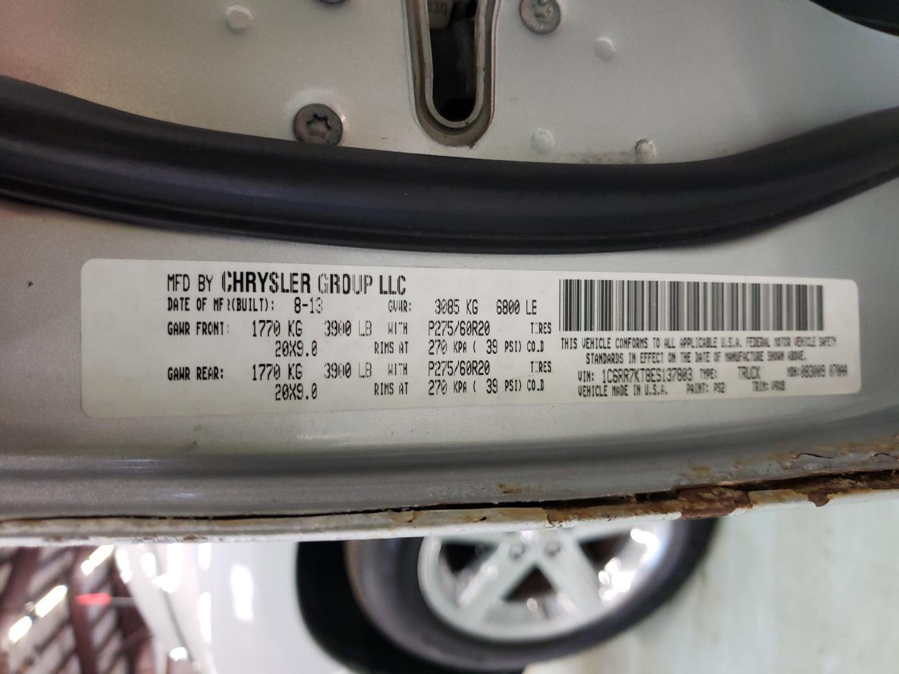 Photo 10 from auction – 2014 RAM 1500 ST with VIN 1C6RR7KT8ES137803