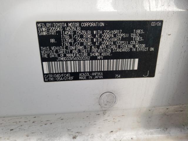 Photo 10 from auction – 2006 TOYOTA RAV4 with VIN JTMBD33V565020262