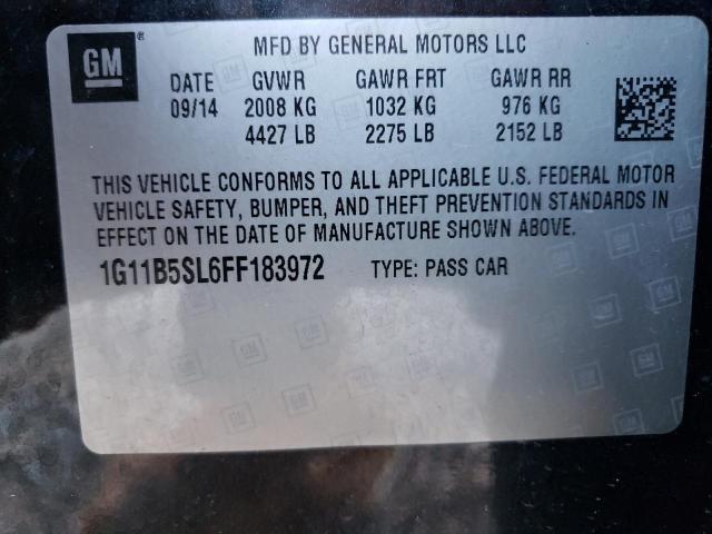 Photo 10 from auction – 2015 CHEVROLET MALIBU LS with VIN 1G11B5SL6FF183972
