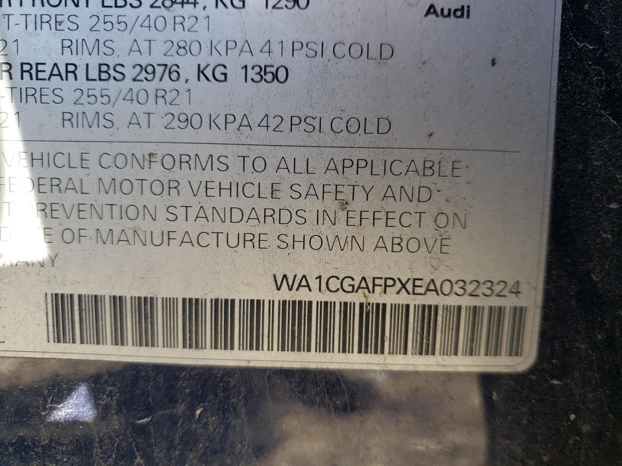Photo 10 from auction – 2014 AUDI SQ5 PREMIU with VIN WA1CGAFPXEA032324