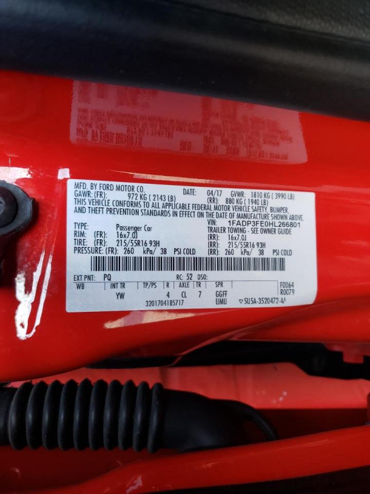 Photo 10 from auction – 2017 FORD FOCUS SE with VIN 1FADP3FE0HL266801