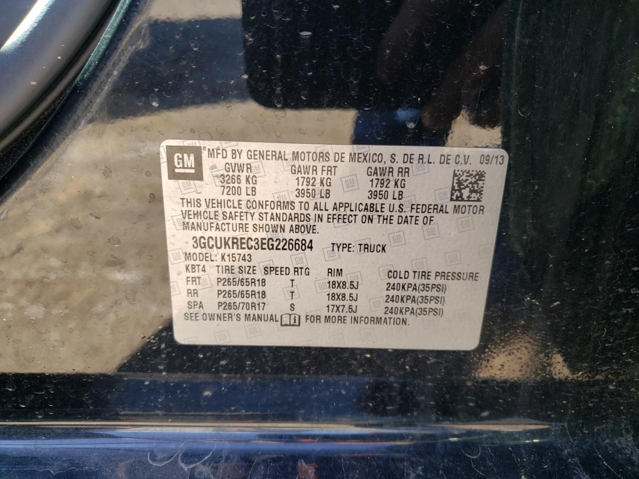 Photo 10 from auction – 2014 CHEVROLET SILVERADO with VIN 3GCUKREC3EG226684