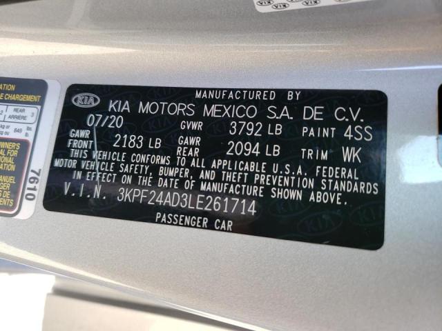 Photo 10 from auction – 2020 KIA FORTE FE with VIN 3KPF24AD3LE261714