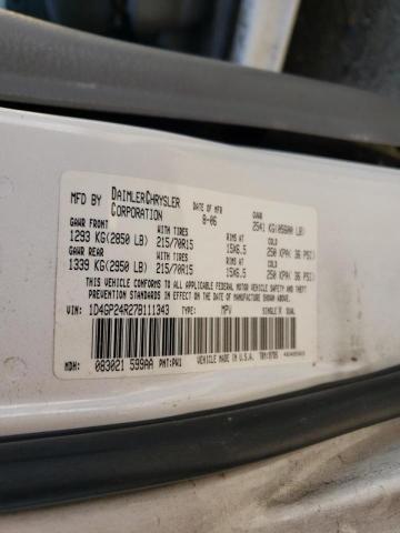 Photo 10 from auction – 2007 DODGE GRAND CARA with VIN 1D4GP24R27B111343