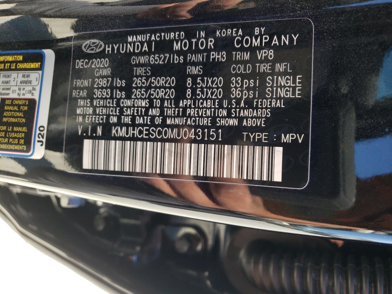 Photo 10 from auction – 2021 GENESIS GV80 BASE with VIN KMUHCESC0MU043151