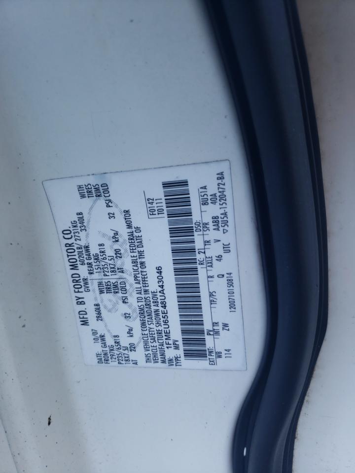 Photo 10 from auction – 2008 FORD EXPLORER L with VIN 1FMEU65E48UA43046