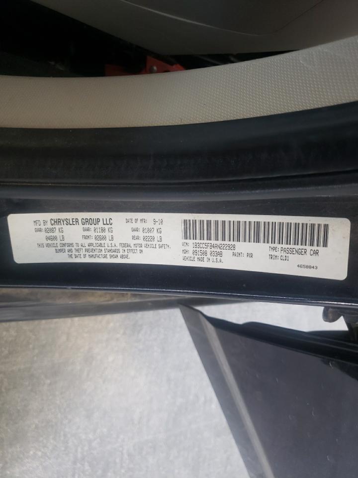 Фото 10 с аукциона – 2010 DODGE AVENGER R/ с VIN 1B3CC5FB4AN222928