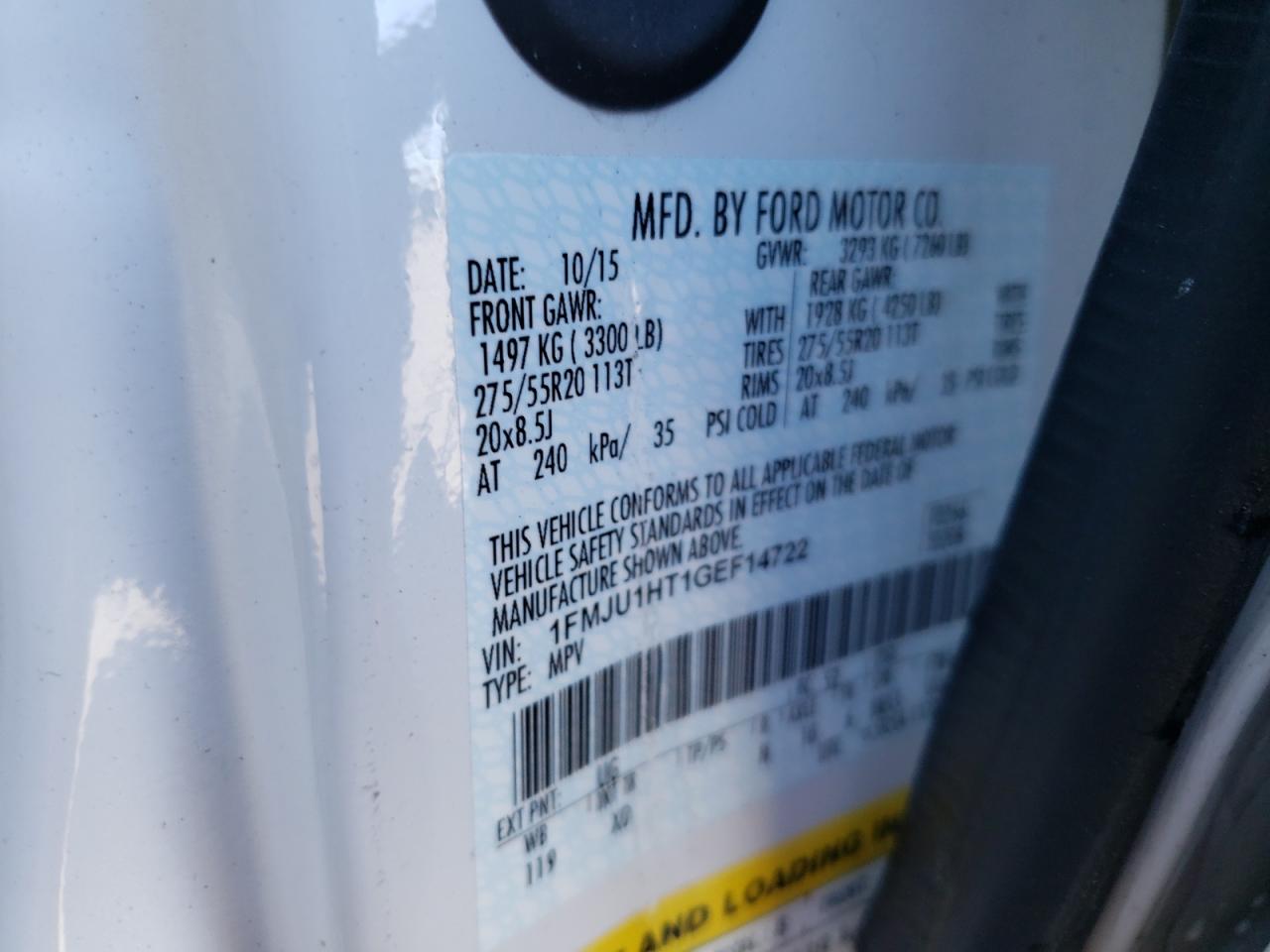 Photo 10 from auction – 2016 FORD EXPEDITION with VIN 1FMJU1HT1GEF14722