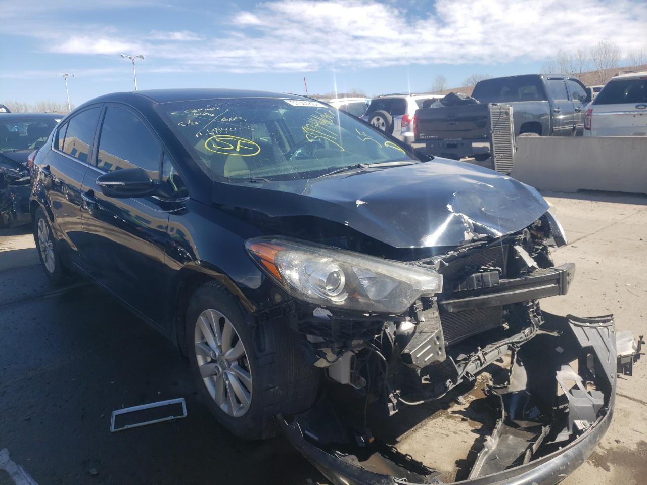 KIA FORTE EX 2014 with VIN KNAFX4A88E5046944 - Photo from auction