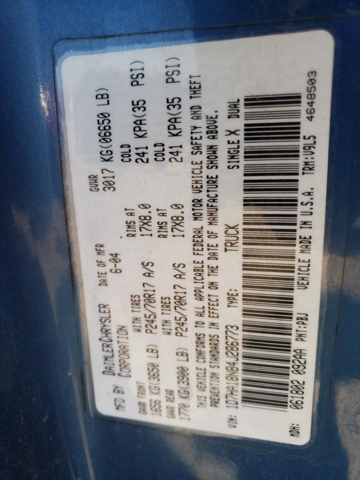 Photo 10 from auction – 2004 DODGE RAM 1500 S with VIN 1D7HA18N84J286773