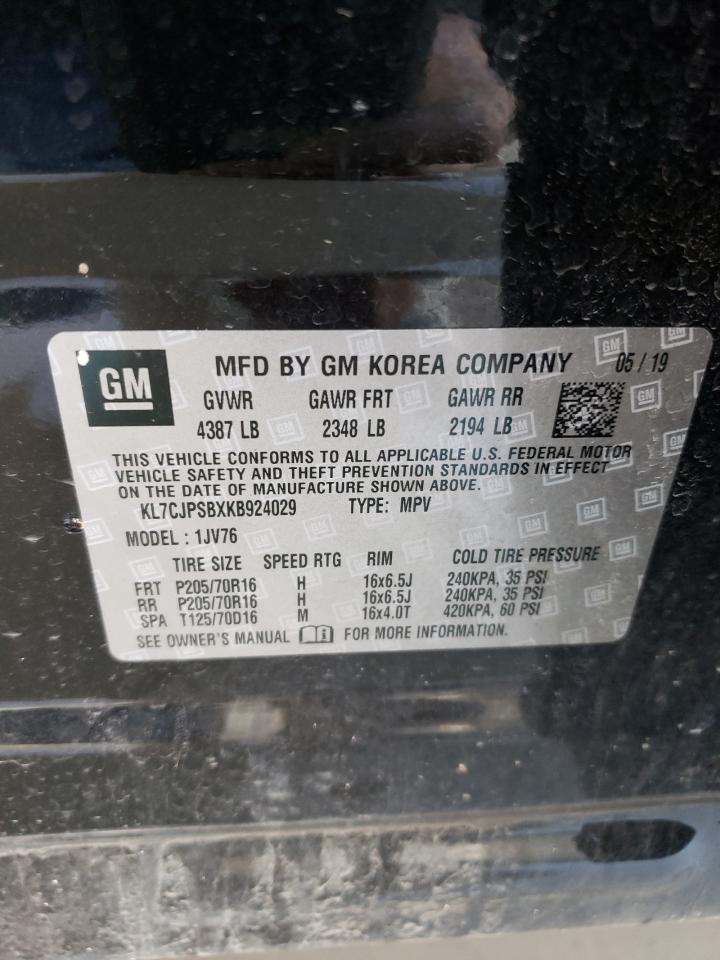 Photo 10 from auction – 2019 CHEVROLET TRAX 1LT with VIN KL7CJPSBXKB924029
