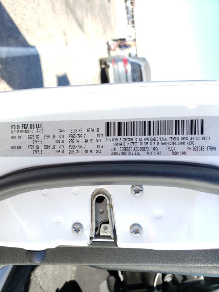 Photo 10 from auction – 2019 RAM 1500 CLASS with VIN 1C6RR6TT1KS608873