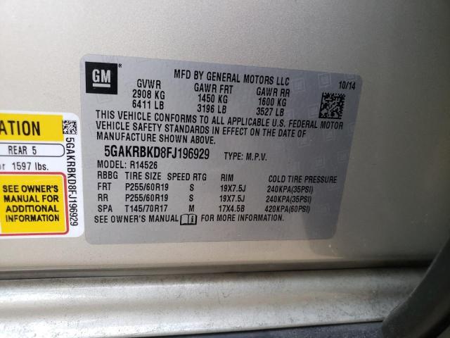 Photo 10 from auction – 2015 BUICK ENCLAVE with VIN 5GAKRBKD8FJ196929