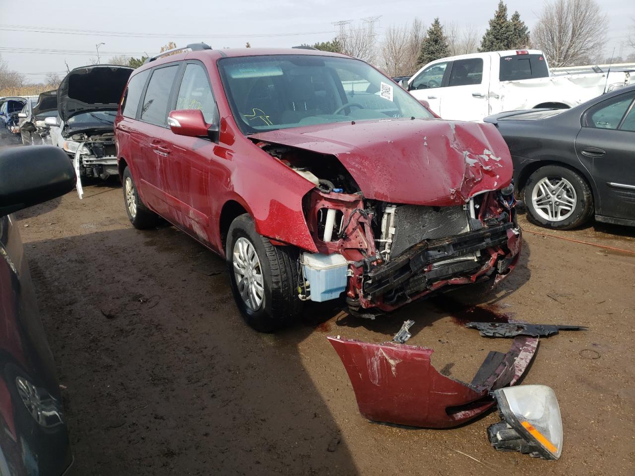 KIA SEDONA LX 2012 with VIN KNDMG4C70C6456434 - Photo from auction