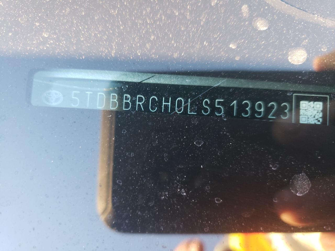 Photo 10 from auction – 2020 TOYOTA HIGHLANDER with VIN 5TDBBRCH0LS513923