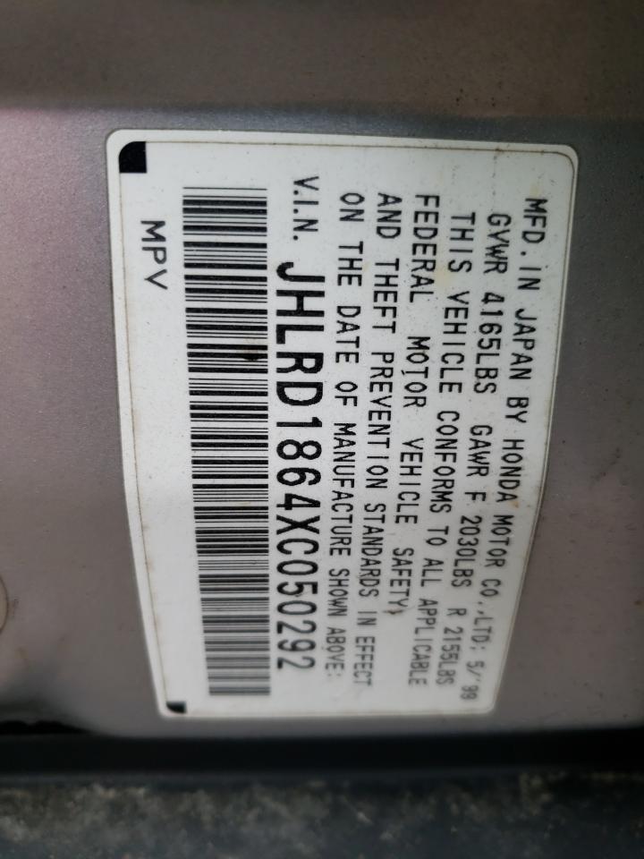 Photo 10 from auction – 1999 HONDA CR-V EX with VIN JHLRD1864XC050292