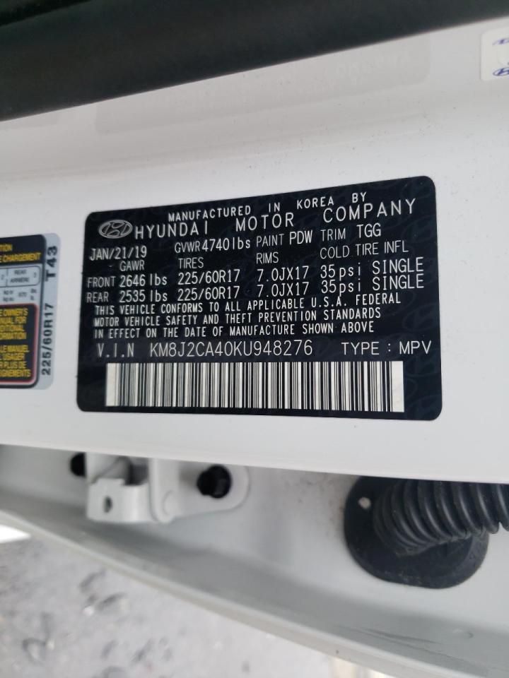 Photo 10 from auction – 2019 HYUNDAI TUCSON SE with VIN KM8J2CA40KU948276