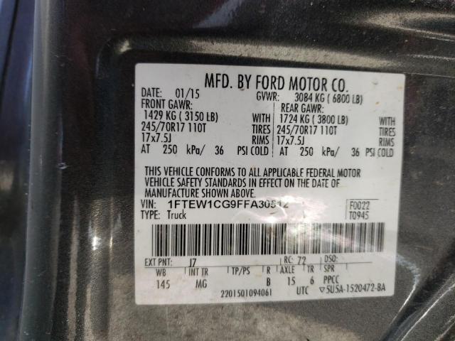 Photo 10 from auction – 2015 FORD F150 SUPER with VIN 1FTEW1CG9FFA30512