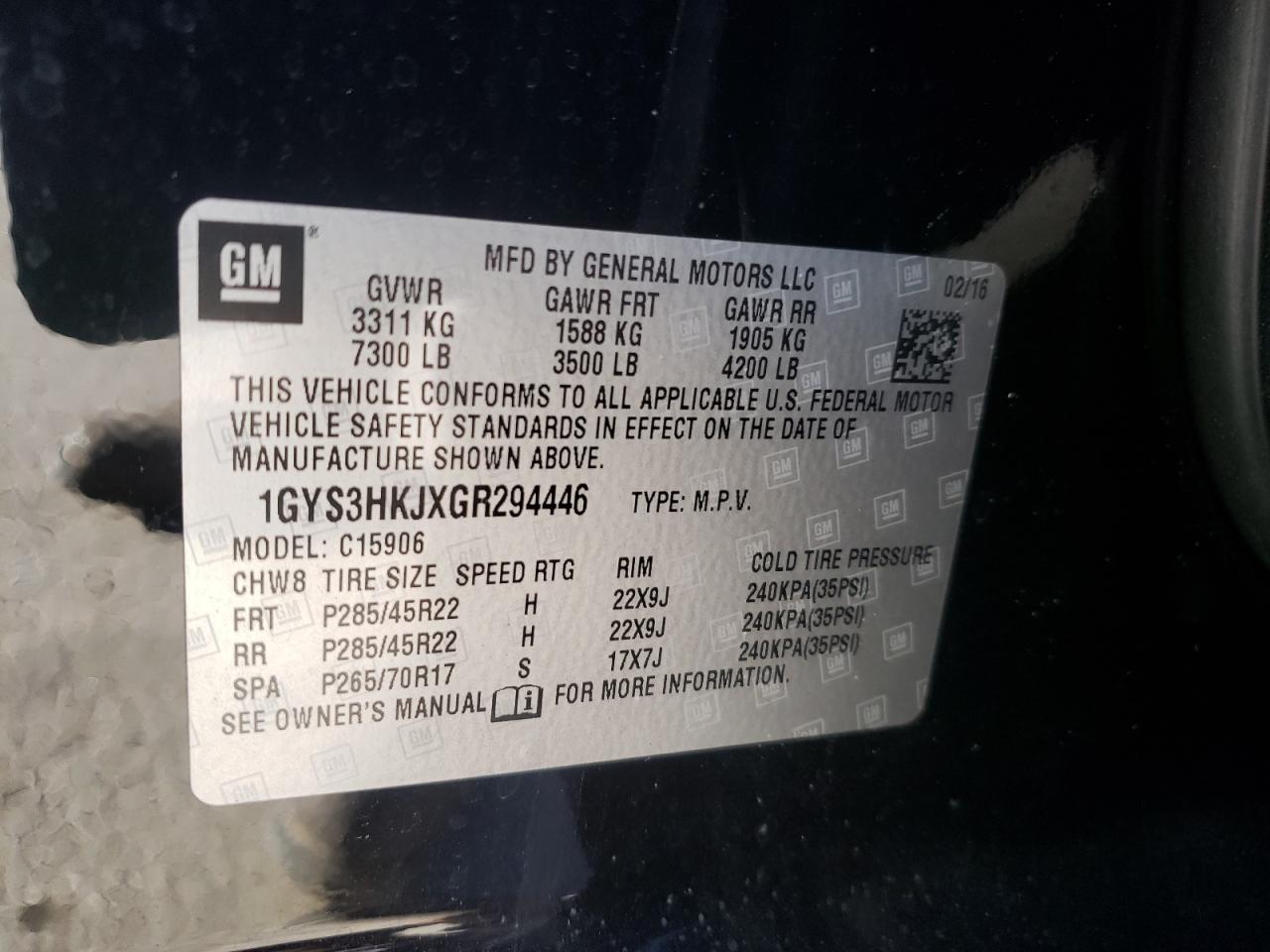 Photo 10 from auction – 2016 CADILLAC ESCALADE E with VIN 1GYS3HKJXGR294446