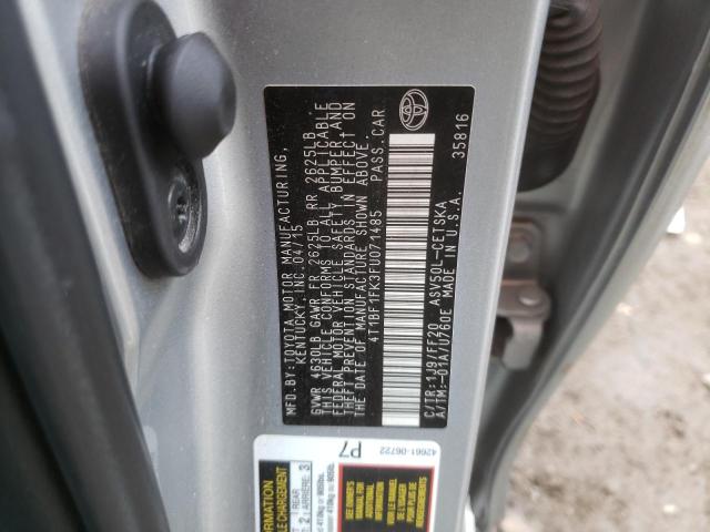 Photo 10 from auction – 2015 TOYOTA CAMRY LE with VIN 4T1BF1FK3FU071485