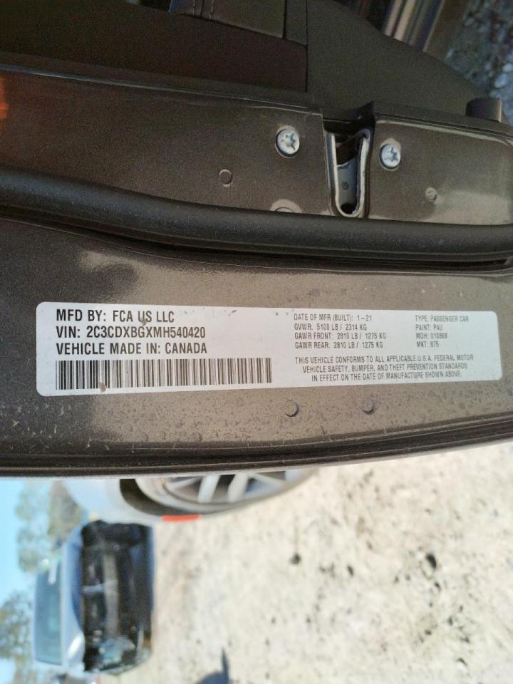 Photo 10 from auction – 2021 DODGE CHARGER SX with VIN 2C3CDXBGXMH540420