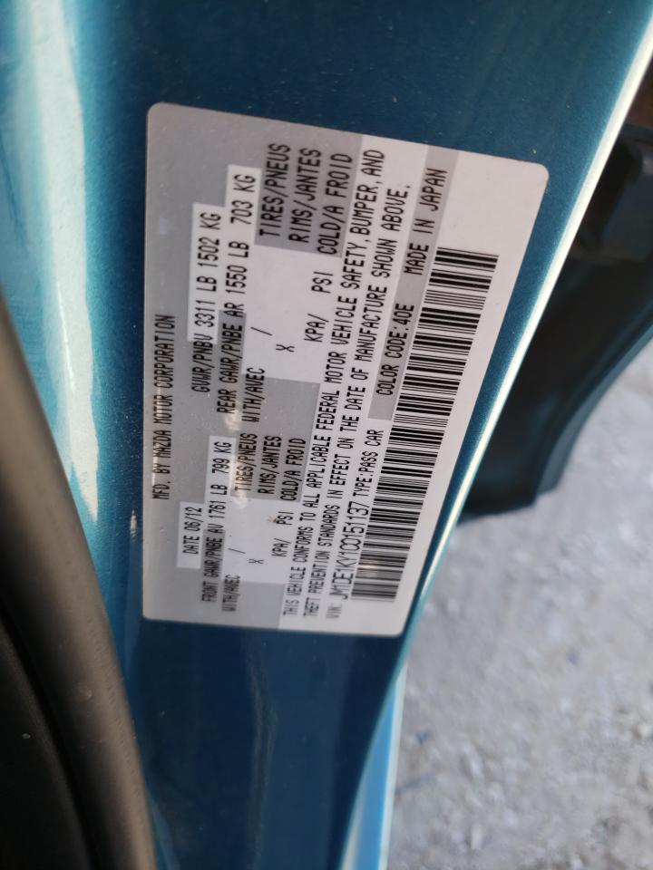 Photo 10 from auction – 2012 MAZDA MAZDA2 with VIN JM1DE1KY1C0151137