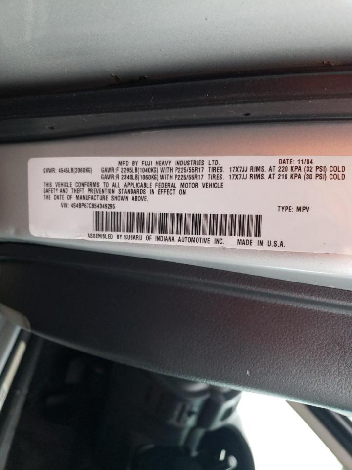 Photo 10 from auction – 2005 SUBARU LEGACY OUT with VIN 4S4BP67C854349295