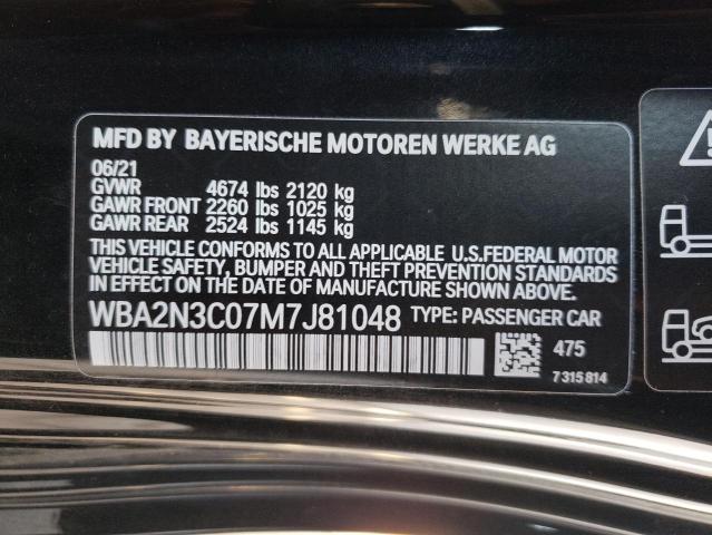 Photo 10 from auction – 2021 BMW M240XI with VIN WBA2N3C07M7J81048