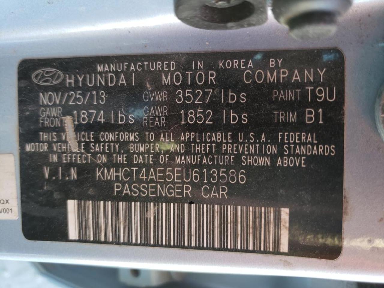 Photo 10 from auction – 2014 HYUNDAI ACCENT GLS with VIN KMHCT4AE5EU613586
