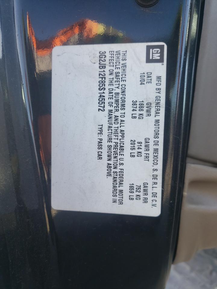 Photo 10 from auction – 2005 PONTIAC SUNFIRE with VIN 3G2JB12F85S145572
