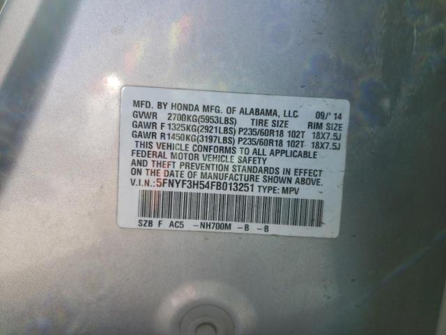 Photo 10 from auction – 2015 HONDA PILOT EXL with VIN 5FNYF3H54FB013251