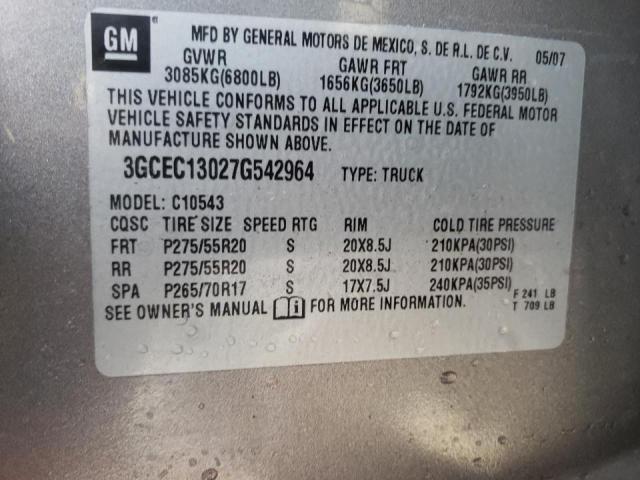 Photo 10 from auction – 2007 CHEVROLET SILVERADO with VIN 3GCEC13027G542964