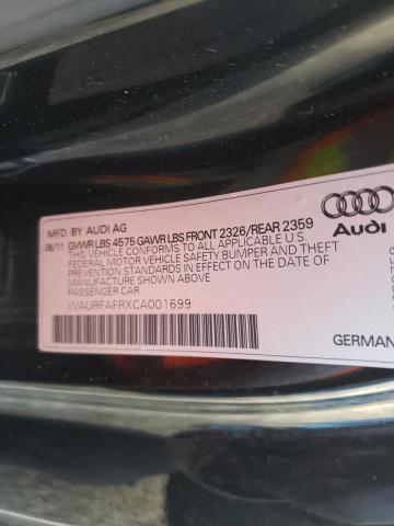 Photo 10 from auction – 2012 AUDI A5 PREMIUM with VIN WAURFAFRXCA001699