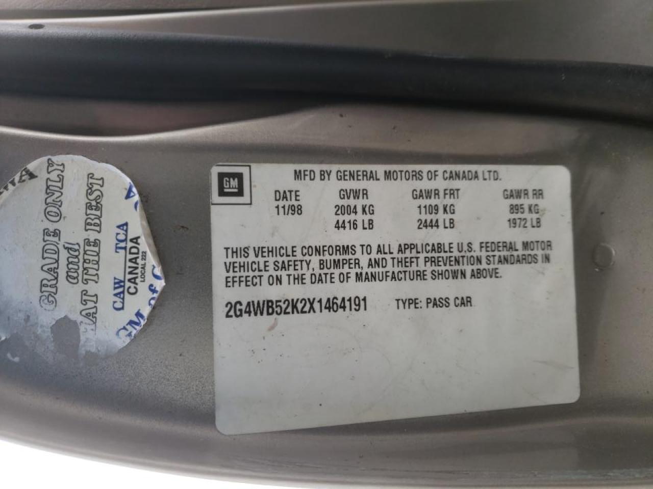 Photo 10 from auction – 1999 BUICK REGAL LS with VIN 2G4WB52K2X1464191