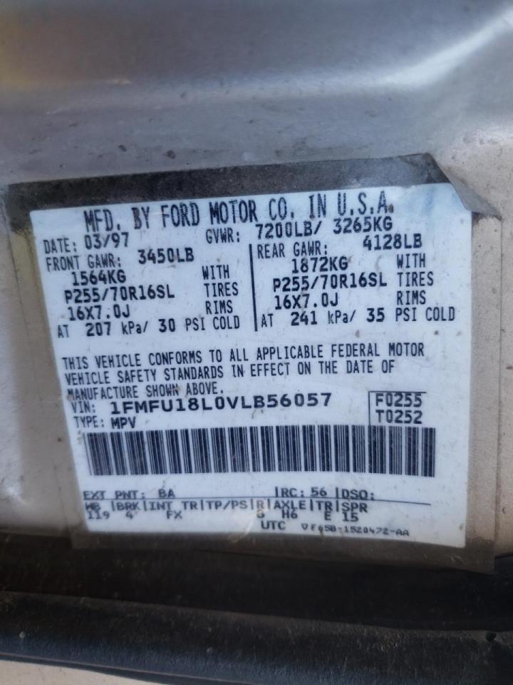 Photo 10 from auction – 1997 FORD EXPEDITION with VIN 1FMFU18L0VLB56057