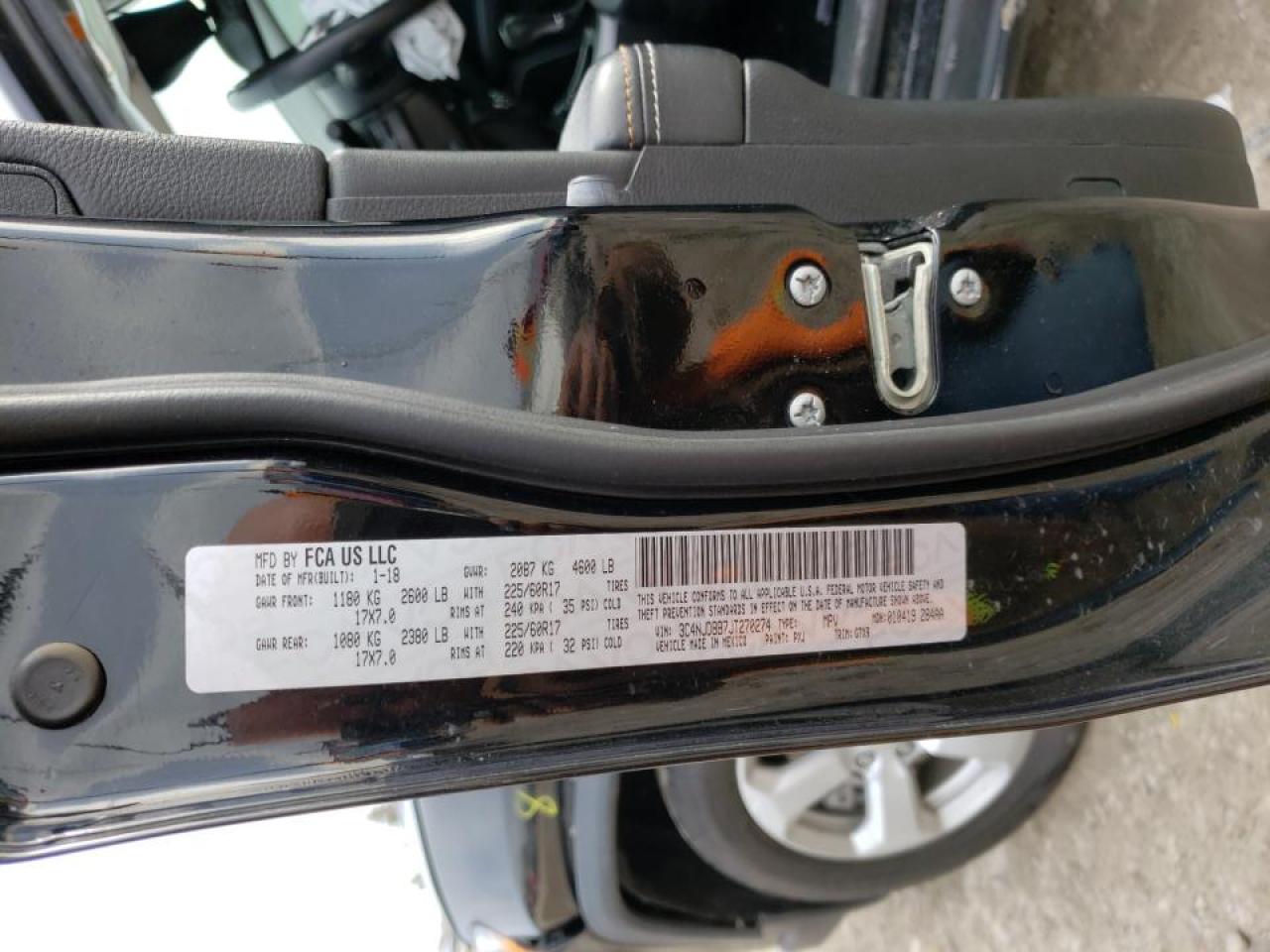 Photo 10 from auction – 2018 JEEP COMPASS LA with VIN 3C4NJDBB7JT270274